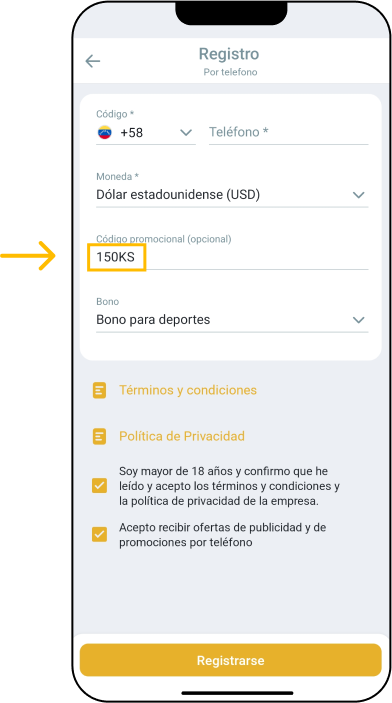 Cómo obtener y usar un código promocional - App Melbet Venezuela