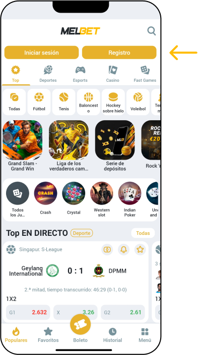 Proceso de registro paso a paso un teléfono - App Melbet Venezuela